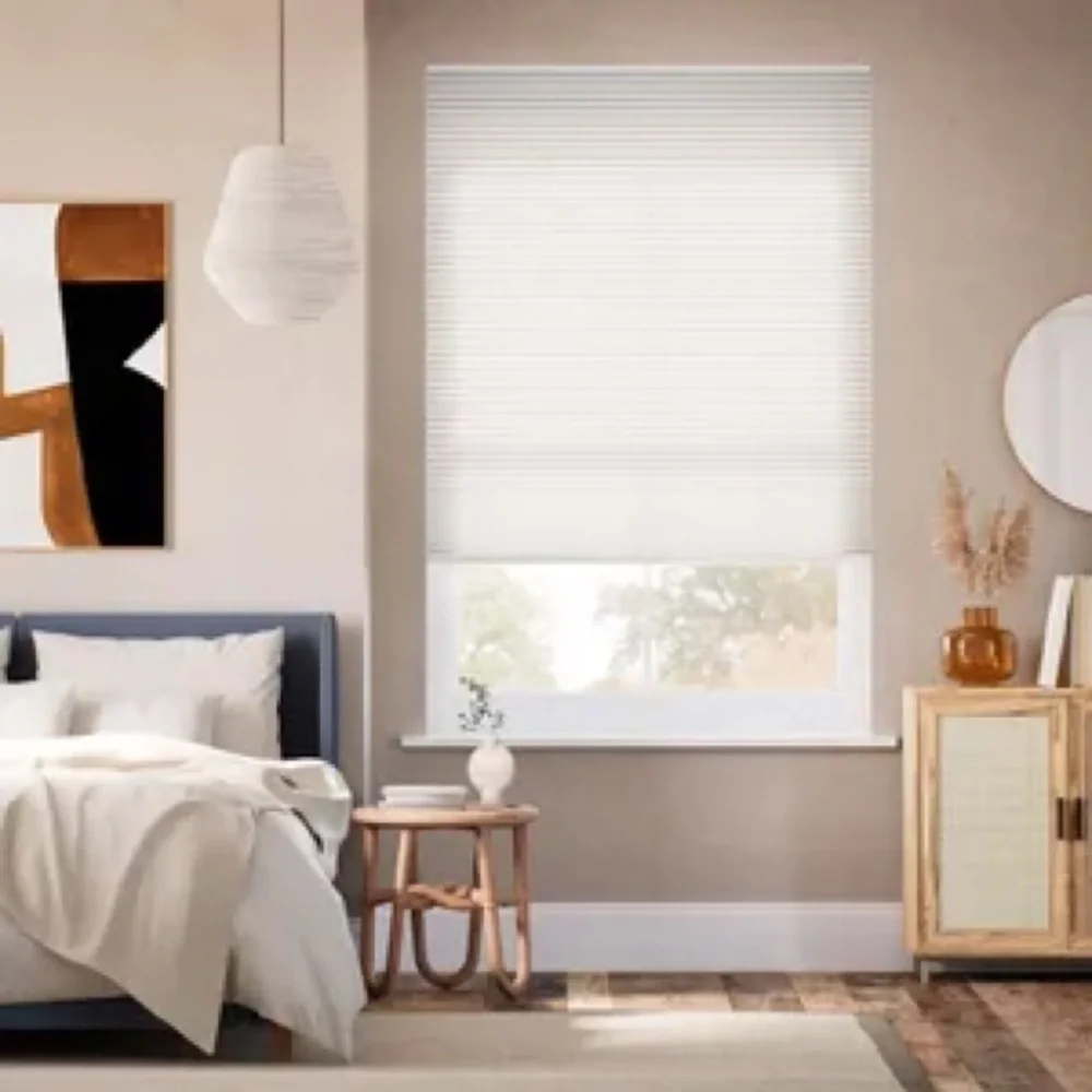 One White Cellular Window Shade - Light Filtering Blind